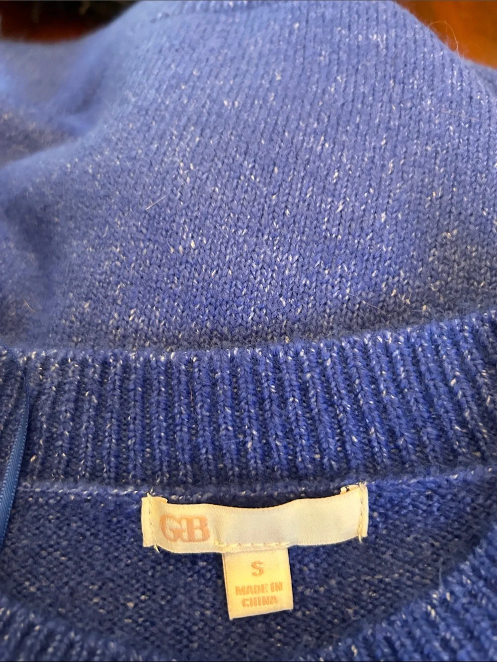 GB Blue Bonjour Graphic Crewneck Sweater Size S EUC